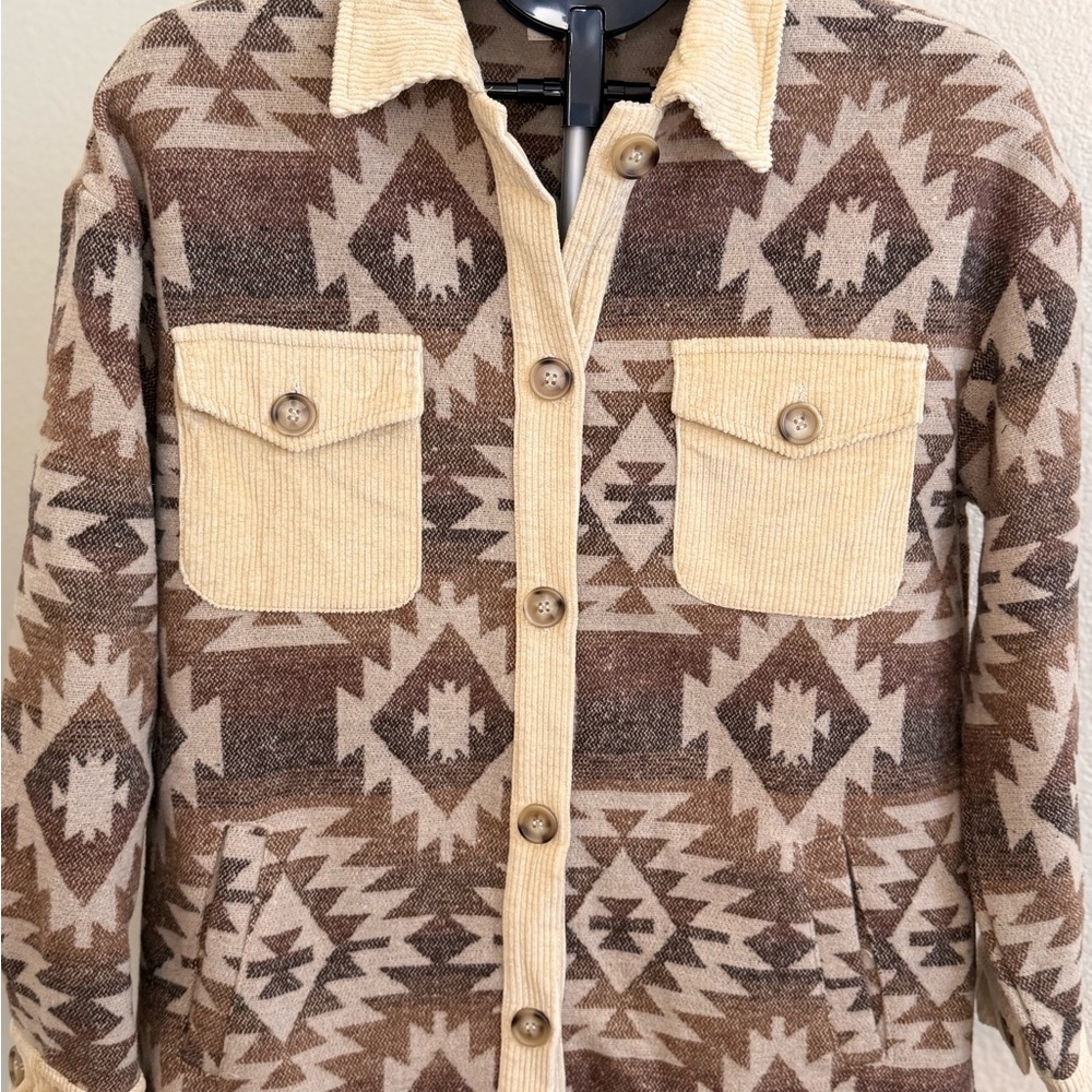 Vanilla Bay Brown and Cream Utility Jacket